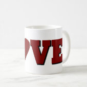 Mug Love basket-ball avec coeur rouge (Devant droit)