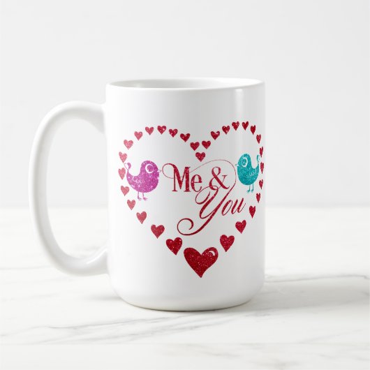 Mug Love Birds Saint-Valentin - Cadeau personnalis (Gauche)