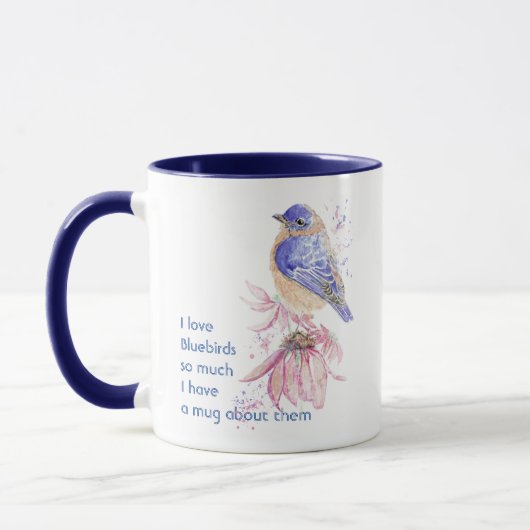 Mug Love Bluebirds Jardin Oiseaux tellement de citatio (Gauche)