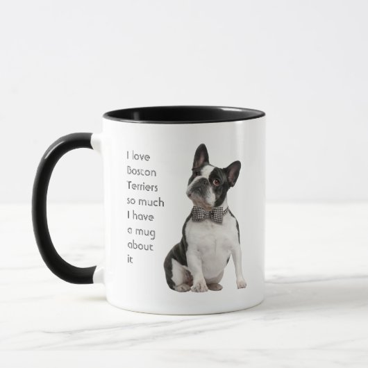 Mug Love Boston Terriers Chiens tellement de Citation (Gauche)