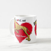 Mug Love Brindle Great Dane (Devant gauche)
