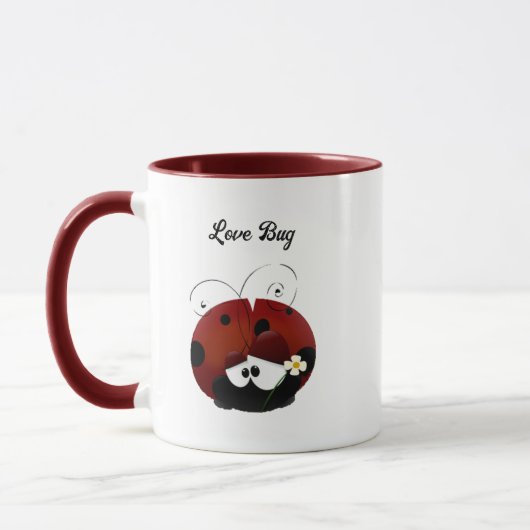Mug Love Bug Ladybug, Mignon Dessin Animé pour la Sain (Gauche)