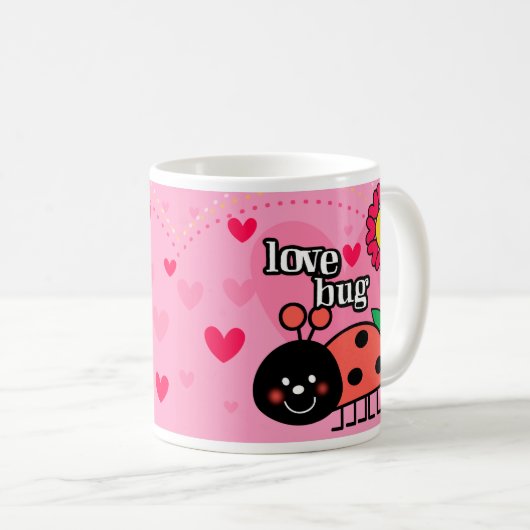 Mug Love Bug - Saint Valentin (Devant droit)