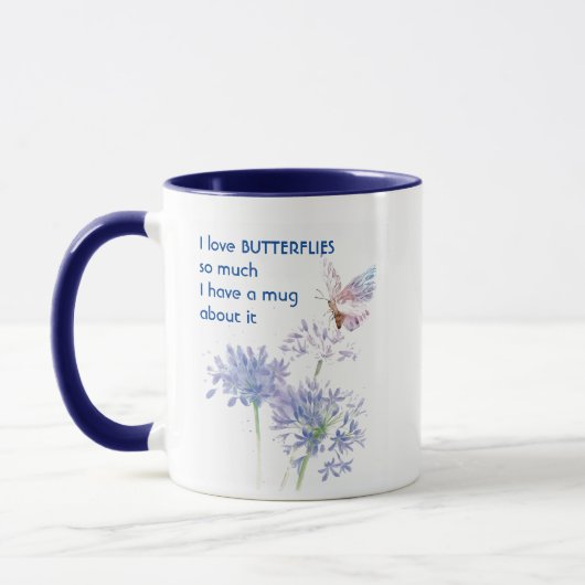 Mug Love BUTTERFLIES tellement je tellement de Citatio (Gauche)