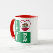 Mug Love California Republic State Drapeau Heart Pride (Devant gauche)