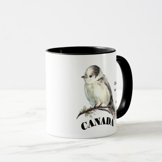 Mug Love CANADA GRAY JAY tellement je me plais Citer M (Devant droit)