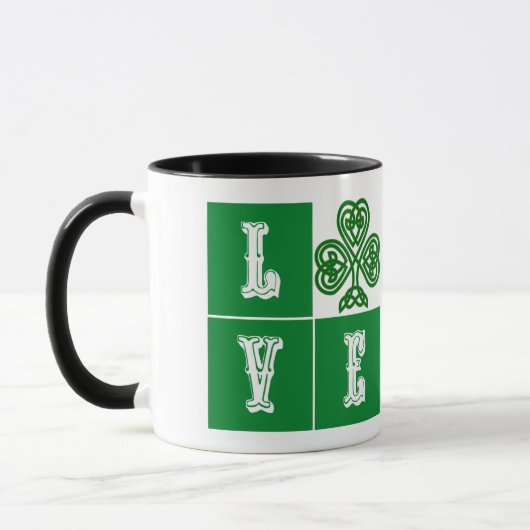 Mug Love Celtic Coeurs Shamrocks (Gauche)