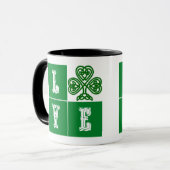 Mug Love Celtic Coeurs Shamrocks (Devant gauche)