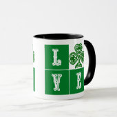 Mug Love Celtic Coeurs Shamrocks (Devant droit)