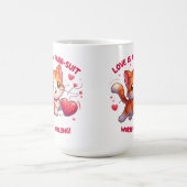Mug Love Chasing Happiness Chat inspiré Valentine (Centre)