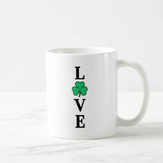 Mug LOVE Clover Shamrock Irlande Irlande Élégant minim (Droite)