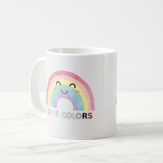 Mug Love Colours arc-en-ciel art valentine conceptions (Devant gauche)