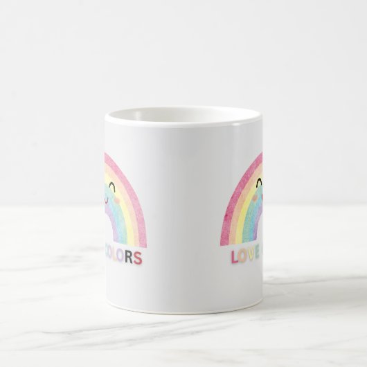 Mug Love Colours arc-en-ciel art valentine conceptions (Centre)