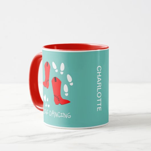 Mug Love Country Line Dancing Personnalisé (Devant gauche)
