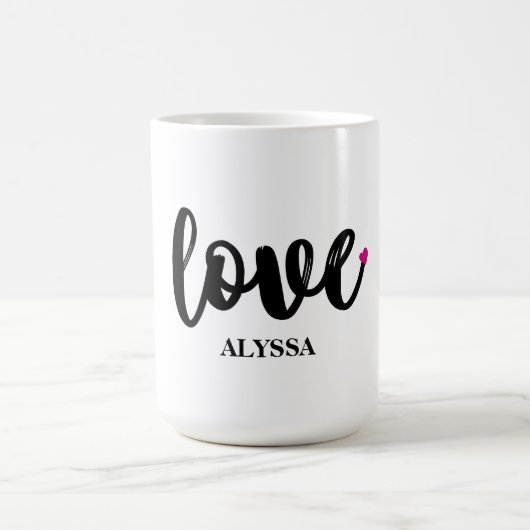 Mug LOVE Custom Name Mug, cadeau de la Saint-Valentin, (Centre)