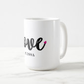 Mug LOVE Custom Name Mug, cadeau de la Saint-Valentin, (Devant droit)