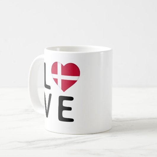 Mug Love - Drapeau du Danemark (Devant gauche)