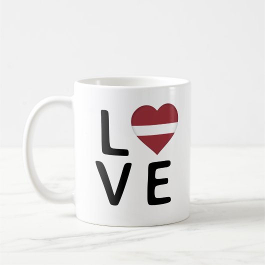 Mug Love - Drapeau Lettonie (Gauche)