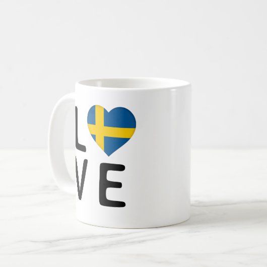 Mug Love - Drapeau Suède (Devant gauche)