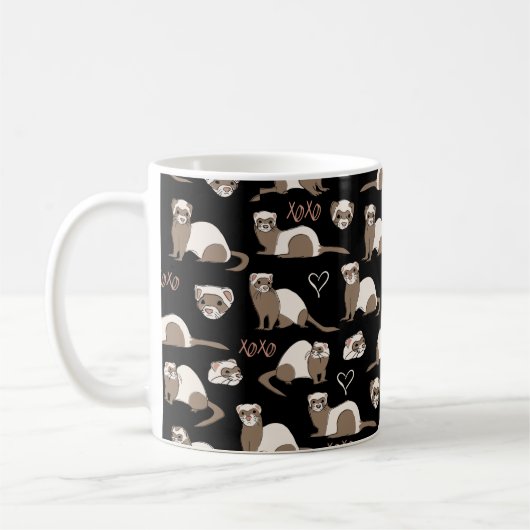 Mug Love Ferrets - Noir (Gauche)