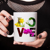 Mug LOVE Floral Typography 
