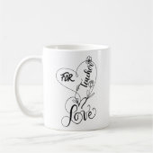 Mug LOVE FOR TEACHER cadeaux personnalisés présents (Gauche)