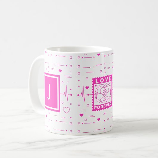 Mug Love forever Customize it with your initials (Devant gauche)