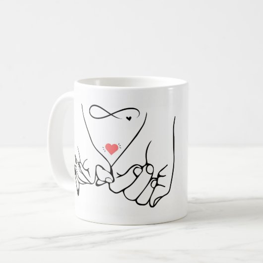 Mug Love forever – pinky promise line art (Devant gauche)