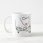 Mug Love forever – pinky promise line art (Gauche)