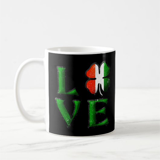 Mug Love Four Leaf Clover Irish Flag St. Patrick's (Gauche)