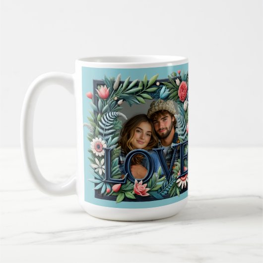 Mug Love Frame Valentine's Anniversary Photo personnal (Gauche)
