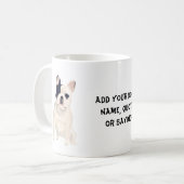 Mug Love French Bulldogs mignon Caricature Texte perso (Devant gauche)