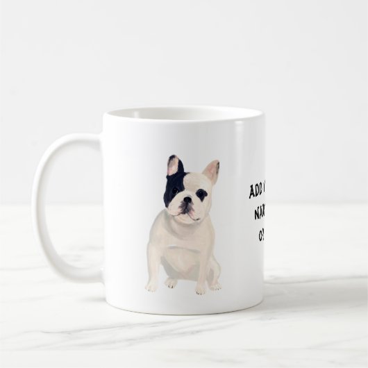 Mug Love French Bulldogs mignon Caricature Texte perso (Gauche)