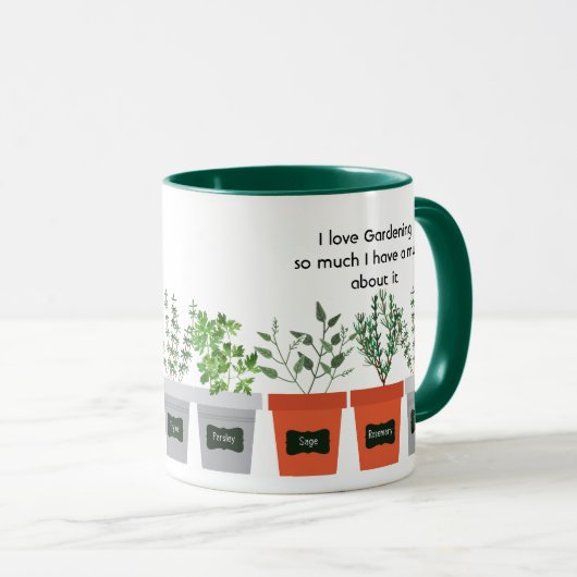 Mug Love Gardening tant je tellement de citations amus (Devant droit)