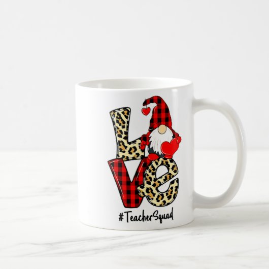 Mug Love Gnome Teacher Squad Happy Valentine Gnome Tea (Droite)