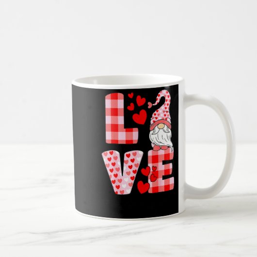 Mug Love Gnome Valentines Day Red Buffalo Plaid Leopar (Droite)