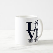 Mug LOVE Greenville SC 11oz (Devant droit)