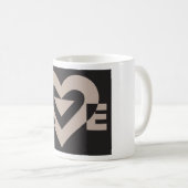 Mug Love Grey sur Black (Devant droit)