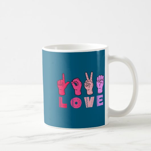 Mug Love Hand Sign Language Asl Valentines Day Men Wom (Droite)