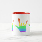 Mug Love Hand Sign Language in Rainbow Color Blends (Centre)