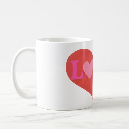 Mug  LOVE Heart Cute Typography  (Gauche)