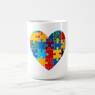 Mug Love Heart Puzzle Sensibilisation sur l'autisme d'