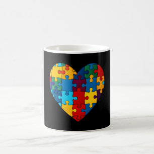 Mug Love Heart Puzzle Sensibilisation sur l'autisme d'