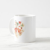 Mug Love Hearts dans un style classique en aquarel (Devant gauche)