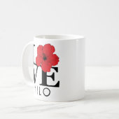 Mug LOVE Hilo Red Hibiscus 11oz (Devant gauche)