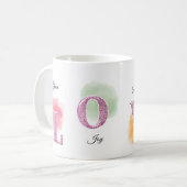 Mug LOVE Initial Nom Personnalisé Conception Aquarelle (Devant gauche)