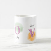 Mug LOVE Initial Nom Personnalisé Conception Aquarelle (Centre)