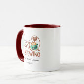 Mug Love Is Brewing Bridal Shower Romantic Heart (Devant gauche)