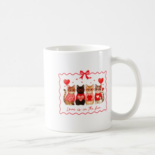 Mug Love Is In The Fur Cat Lovers Valentines Cute Cats (Droite)