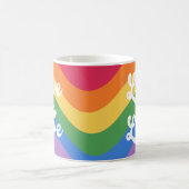 Mug Love Is Love Colorful Rainbow Retro Script (Centre)